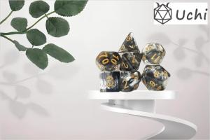 Wholesale Black smoke crystal Resin Boarding Dice Set dnd dice from china suppliers