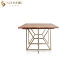 Italian Style Rectangular Marble Dining Table 2.4m Stainless Steel Base
