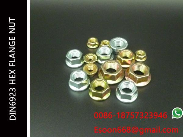 Quality JIS1190 M12 Hex Flange Nut,Yellow Zinc Plated,Grade 4.8 25kg per box packing for sale
