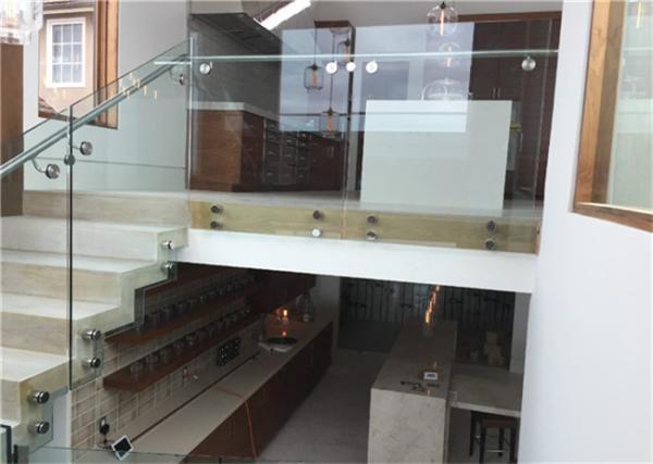 Indoor Side Mount Frameless Glass Railing Glass Stair Balustrade Systems