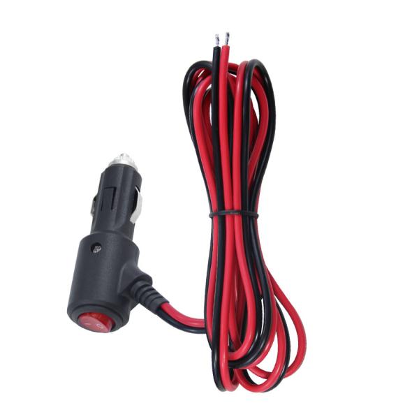 ON OFF Switch Angle Cigarette Lighter Male Plug Car Charger Solar Power Cable
