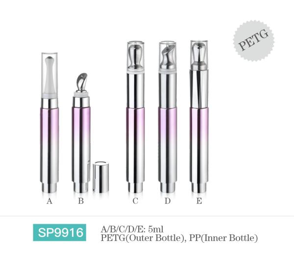 Customized Cosmetic Airless Glossy Bottle For Packaging In Plastic / Metal With