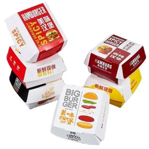 Wholesale Food Grade White Pizza Fried Chicken Takeout Kraft Paper Burger Box with Customized Logo Eco-Friendly and Recyclable from china suppliers