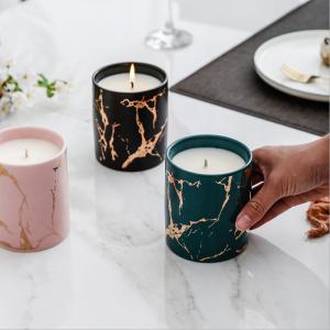 Wholesale Home Decoration Scented Soy Candles Natural Scented Candles Marble Candle Jar With Lids from china suppliers