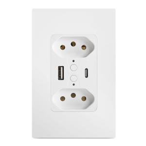 Wholesale Annatel Tuya Wifi Brazilian Wall Outlet With USB And Type C Socket from china suppliers
