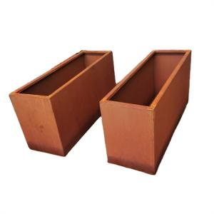 Wholesale Square Rusted Corten Flower Pot Metal Flower Planter For Garden / Yard from china suppliers