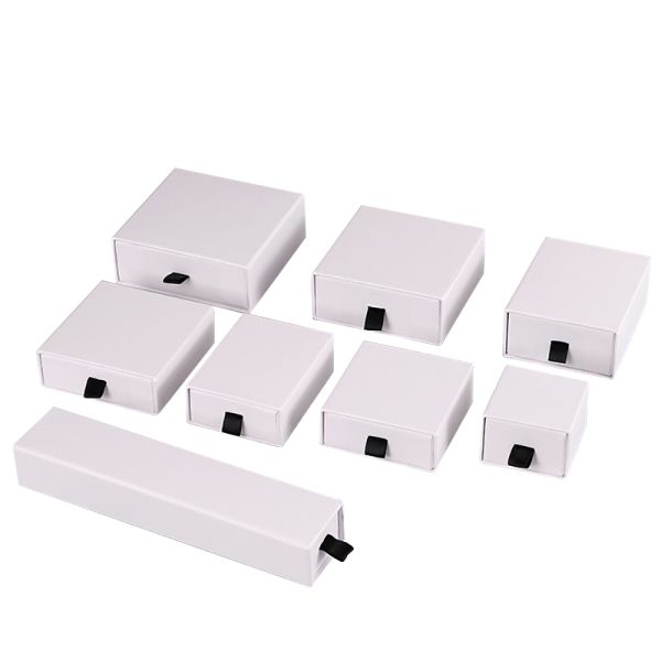 Handmade Sliding Paper Drawer Boxes Eco Friendly Jewelry Packaging Boxes With Handle