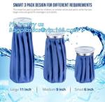 Ice Bag Packs - Set of 3 Hot & Cold Reusable Ice Bags Size 6, 9 and 11 inch - No