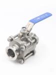 Sanitary Stainless Steel 304 Three-Piece Quick Clamp Ball Valve for Manual