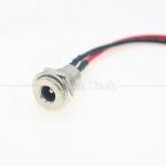 10cm 18AWG 5A Panel Mount DC 099 Female Socket 5.5x2.1mm 2.5mm Metal Threaded