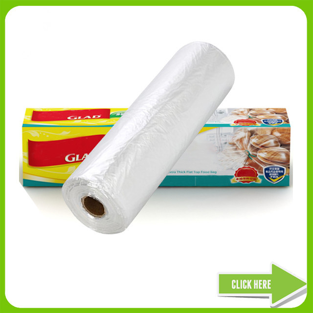 HDPE Transparent Plastic Bag On Roll , Clear Food Bags ISO9000 Certification