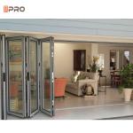 Restaurant Aluminium Bifold Doors Double Glazed Sliding Accordion Folding Door