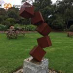 Thickness 5-8mm Metal Large Rusty Garden Sculpture Handmade Garden Landscape