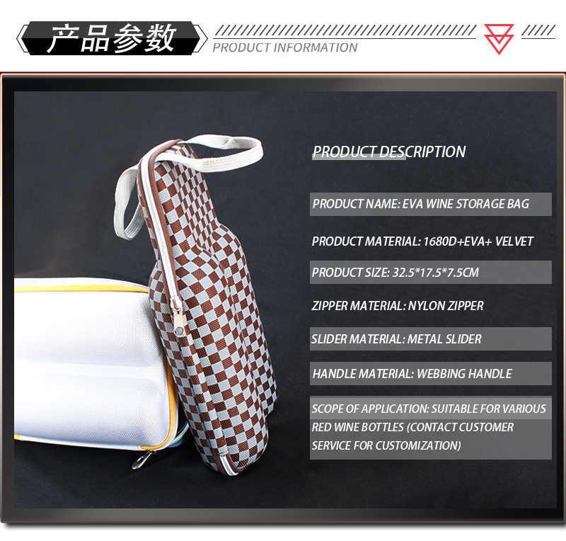 8mm EVA Carrying Case , Padded Wine Bottle Travel Case