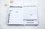 Box Packed Daily Weekly Planner Undated White Logo Sewn Thread Binding