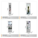 Beauty Store Counter Grey Wooden Display Cabinet With Led For Branding Shop