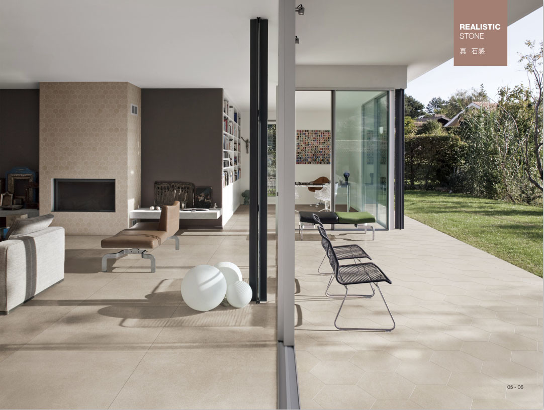 Porcelain Indoor Outdoor 600*600mm Patio Floor Tiles Beige Color Wear Resistant