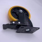 3 Inch Polyurethane Caster Wheel Black Electro-plated Bracket with brake