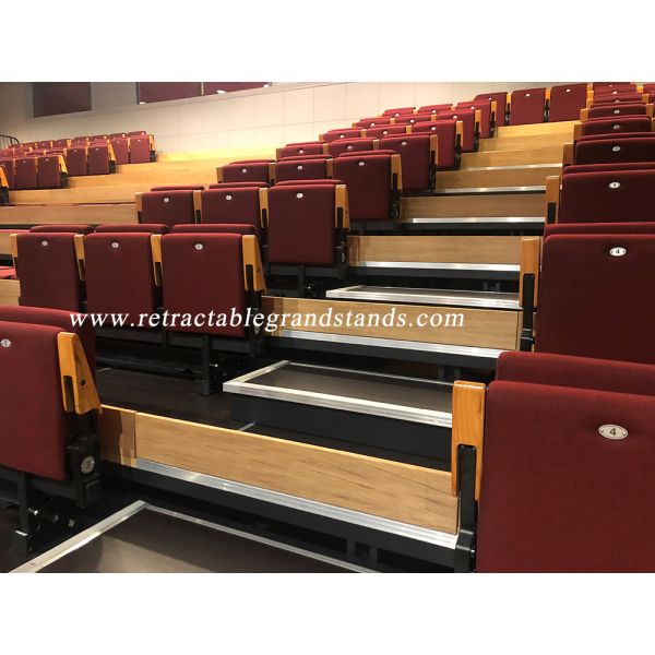 Red Fabric Upholstered Chair Retractable Grandstands
