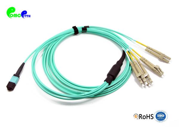 MPO Trunk Cable OM3 8F Pre - terminated Fanout 2.0mm MPO Female to LC UPC