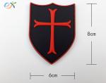 Seal Gold Paladin Cross Shield PVC Rubber Patch Armband With Velcro