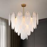 Modern chandeliers for living room glass round art décor leaf chandelier(WH-MI