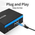 Gigabit 5 Port Ethernet POE Fiber Switch 120W Budget Unmanaged Industrial SFP