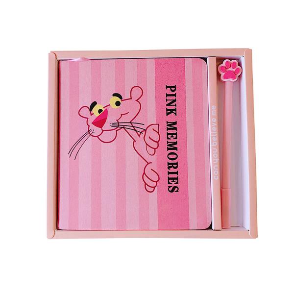 Pink Cover Personalised Diary And Pen Set Customized Silk Screen Printing Logo