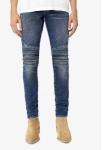Custom Apparel Supplier Men'S Blue Slim Fit Jeans Stretch Destroyed Ripped