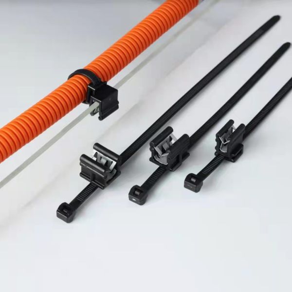 UV Reverse Tooth Nylon Cable Tie Black Plastic Reusable Cable Zip Ties