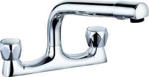 Wholesale Double Handle Basin Mixer Faucet With Chrome Finish For Bathroom T8068 from china suppliers
