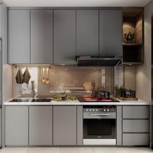 Wholesale Custom Furniture Style Cupboard Storage Unit , E0 / E1 Grade Fitted Kitchen Cabinets from china suppliers