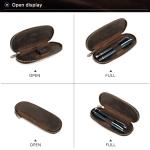 CROSS-BORDER RETRO CRAZY HORSE LEATHER PEN BAG HANDMADE 2 OVAL ZIPPER PORTABLE