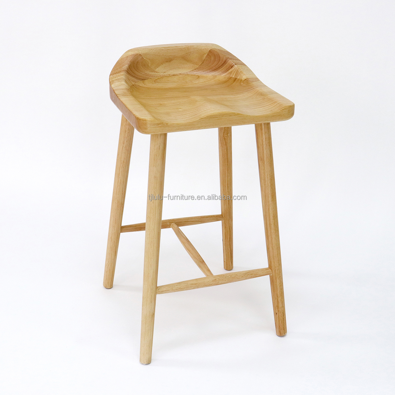 W43*D42.5*H74CM Antique Solid Wooden Bar Chair Stools High Chair Wooden Chair