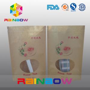 Wholesale Food Grade Brown Kraft Customized Paper Bags With Front Window And Zipper from china suppliers