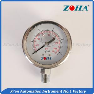 China Low Pressure Glycerin Pressure Gauge / Stainless Silicone Filled Pressure Gauge on sale