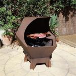 Decahedron Corten Steel BBQ Grill Outdoor Fire Pit And Barbecue Grill