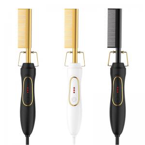 Wholesale 200C Titanium Hair Straightener Hot Comb Brush PTC Heater 2.5m Cord from china suppliers
