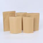 Compostable Brown Stand Up Kraft Paper Zip Lock Bag Aluminum Foil Mylar Doypack