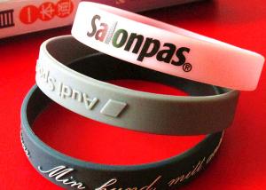 Wholesale Durable Engraved Rubber Bracelets , Rubber Bracelets With Words Long Life Time from china suppliers
