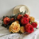 Rose simulation fake flower dining table, coffee table decoration bouquet, high