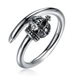 1.39g 17.3mm Crown Shaped Engagement Ring Hypoallergenic Cluster Real Silver