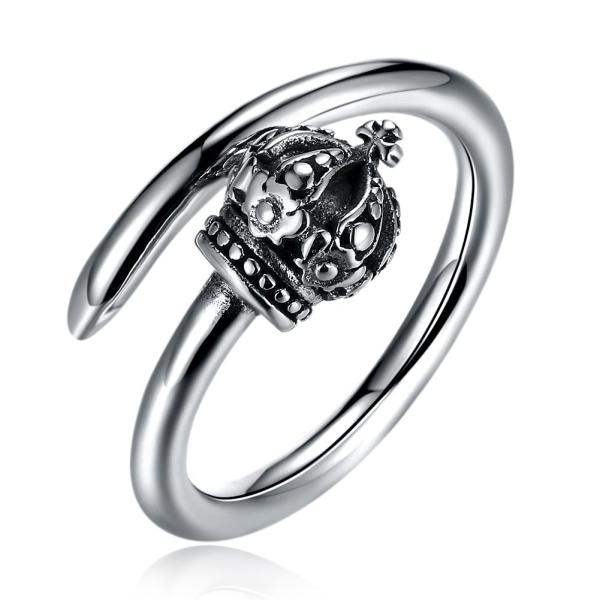 1.39g 17.3mm Crown Shaped Engagement Ring Hypoallergenic Cluster Real Silver
