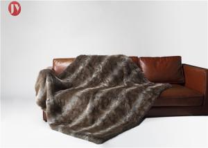 Wholesale Darker Brown Chinchilla Faux Fur Blanket Mink Nursery Throws Rectangular from china suppliers
