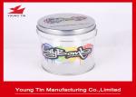 Empty Cylinder Round Gift Tins , Sweet Packaging Color Printed Circle Gift Boxes