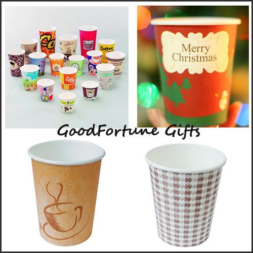 Quality Eco printed logo customed Advertising one time coffee water Disposable Paper Cup for sale