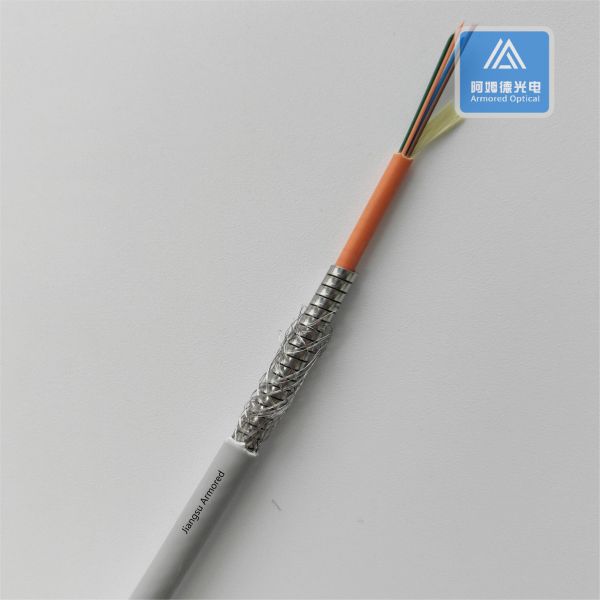 4 core fiber optic cable armored optical cable 5.5mm Grey PVC Braiding Mesh