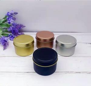 China 4oz 8oz Aluminum Cookie Tin Cans Round Empty Candle Jars With Metal Lid on sale
