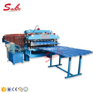 Wholesale Two Layer Tile Profile Roll Forming Machine 0.35-0.6mm Thickness With 6 Ton Hydraulic Decoiler from china suppliers