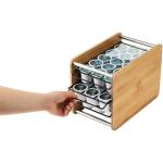35 Pod Storage Bamboo Coffee K-cups Pods Organizer Display Rack with Three-layer